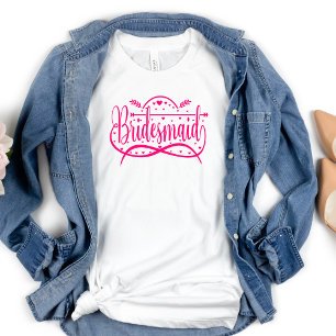 T-shirt Chemise de demoiselle d'honneur de typographie ros