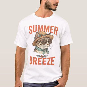 T-shirt Chemise de design de gravure vintage de chat de br