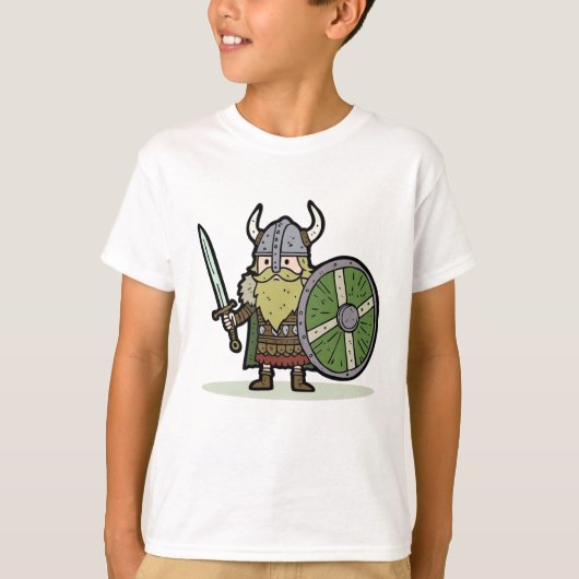 T-shirt Chemise de dessin Viking pour enfants (Devant)