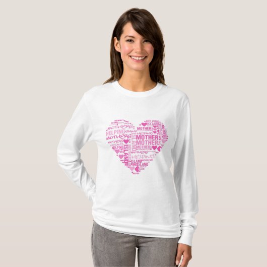 T-shirt Chemise de douille de coeur d'IMHM longue (Devant entier)