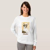 T-shirt Chemise de douille de dames Lond d'art de chien de (Devant entier)