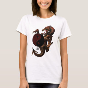 T-shirt Chemise de douille de dragon de YingYang longue