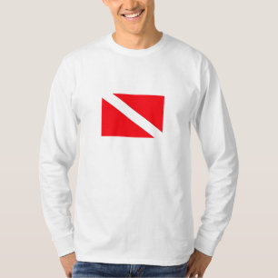 T-shirt Chemise de douille de drapeau de piqué longue