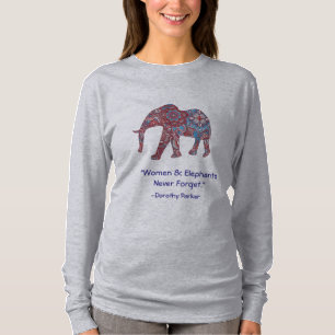 T-shirt Chemise de douille de l'éléphant des femmes long