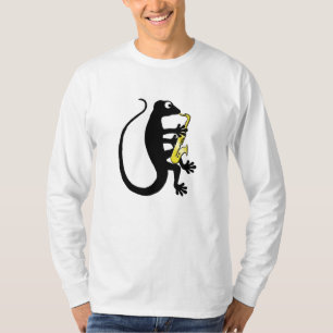 T-shirt Chemise de douille de saxophone de Gecko longue