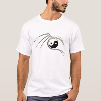 T-shirt Chemise de dragon de Yin-Yang - blanc