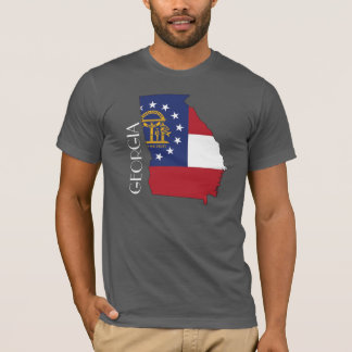 T-shirt Chemise de Drapeau-Carte de la Géorgie (état)
