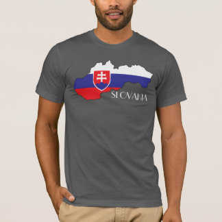T-shirt Chemise de Drapeau-Carte de la Slovaquie