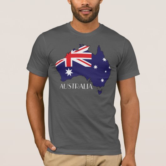 T-shirt Chemise de Drapeau-Carte de l'Australie (Devant)