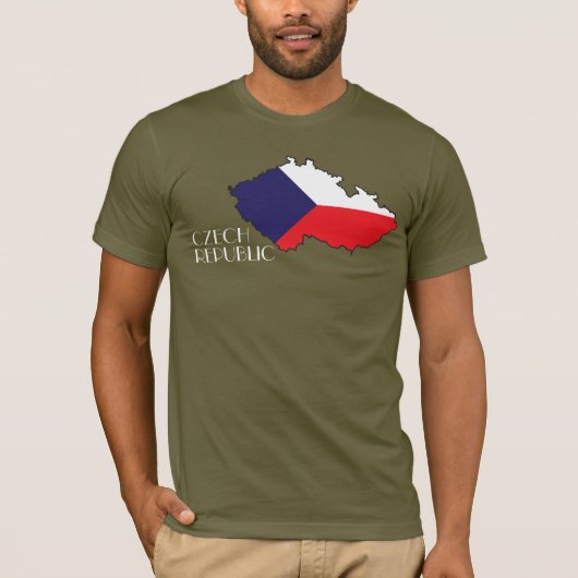 T-shirt Chemise de Drapeau-Carte de République Tchèque (Devant)