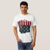 T-shirt Chemise de drapeau d'horizon de Seattle, (Devant entier)