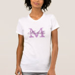 T-shirt Chemise de femme de ménage monogramme personnalisé<br><div class="desc">T-shirts monogramme personnalisés | lilas / lavande violet et blanc. Tee - shirts monogrammes avec nom personnalisé dans un texte de script élégant. Personnalisez pour les demoiselles d'honneur, fille de fleurs, femme d'honneur, matron d'honneur, mère de la mariée etc. Idée mignonne pour la fête de mariage, douche nuptiale et fête...</div>