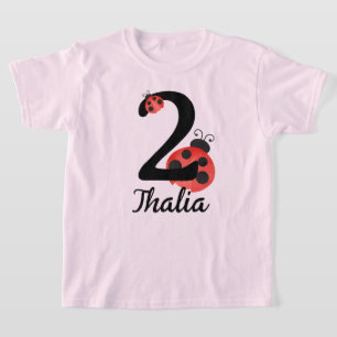 T-shirt Chemise de fête d'anniversaire Ladybug aquarelle