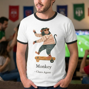 T-shirt Chemise de fête de foot de famille de singe drôle