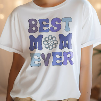 T-shirt Chemise de Fête des Mères, violet et bleu Meilleur