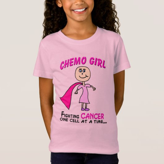T-Shirt Chemise de fille de chimio de Cancer d'enfance (Devant)