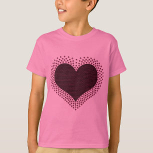 T-shirt Chemise de fille de coeur métallique, violet