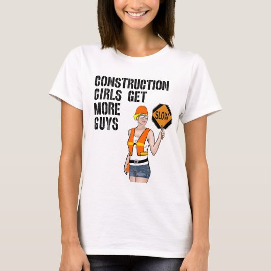 T-shirt Chemise de fille de construction (Devant)