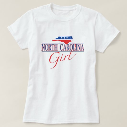 T-shirt Chemise de fille de la Caroline du Nord (Design devant)