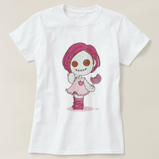 T-shirt chemise de fille de zombi de popsicle de (Design devant)