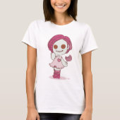 T-shirt chemise de fille de zombi de popsicle de (Devant)