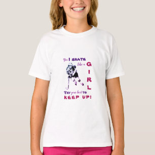 T-shirt Chemise de fille d'hockey - le raie aiment une