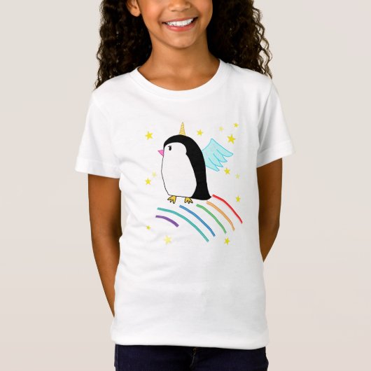 T-Shirt Chemise de filles de vol d'Uniguin de pingouin de (Devant)