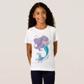 T-Shirt Chemise de filles magiques Belle Sirène de sirène (Devant entier)