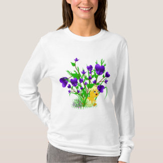 T-shirt Chemise de floraison de poussin de Pâques de