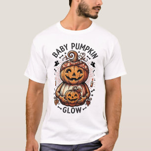 T-shirt Chemise de grossesse citrouille Halloween vintage