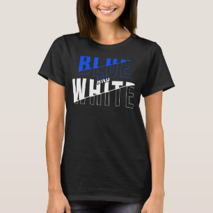 T-shirt Chemise de groupe Blue White de football pour High