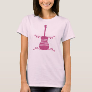 T-shirt Chemise de Guitare Rétro, Magenta