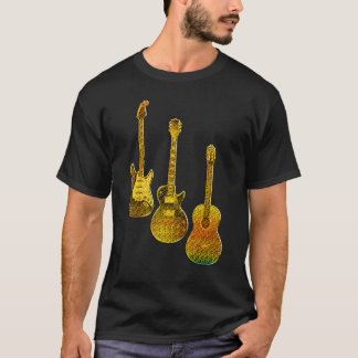 T-shirt Chemise de guitare. Style Rétro, Cadeaux Pour Guit