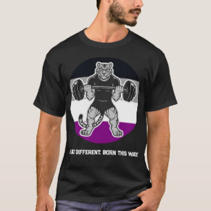 T-shirt Chemise de gym Asexual Pride Tiger Lifter — Né com