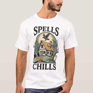T-shirt Chemise de Halloween de Cottage Hanté pour la Sais