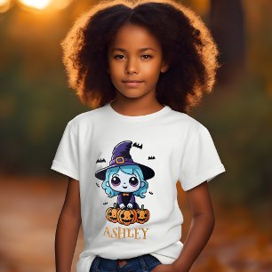T-Shirt Chemise de Halloween pour enfants Petite Sorcière