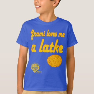 T-shirt Chemise de Hanukkah pour enfants - "Grami m'aime u