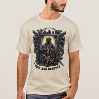 T-shirt Chemise de jeu tactique militaire Seek And Destroy