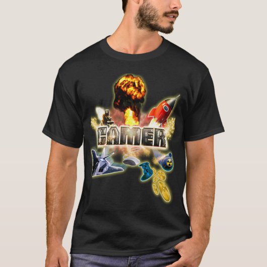 T-shirt Chemise de jeu : Thème de jeu vidéo (Gamer au (Devant)