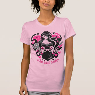T-shirt Chemise de joueuse de jeux vidéo Boss Babe Girl Po