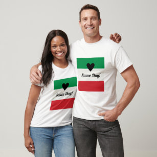 T-shirt Chemise de Jour de la Sauce Coeur Drapeau Italien