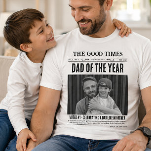 T-shirt Chemise de journal personnalisée, Cadeau pour papa