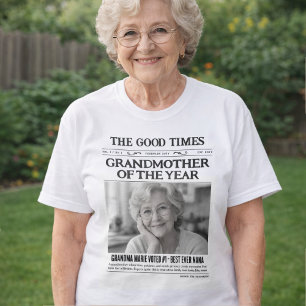 T-shirt Chemise de journal personnalisée, Grand-mère de l'