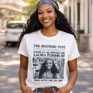 T-shirt Chemise de journal personnalisée pour anniversaire