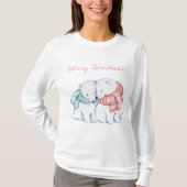T-shirt Chemise de Joyeux Noël de deux ours blancs (Devant)