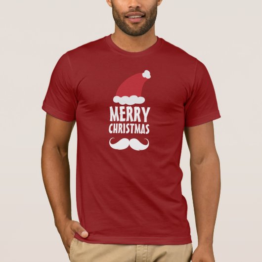 T-shirt Chemise de Joyeux Noël de moustache de Père Noël (Devant)