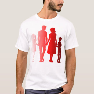 T-shirt Chemise de la famille de jumelage en silhouette ro