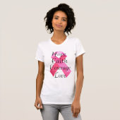 T-shirt Chemise de la foi en ruban en camouflage rose (Devant entier)