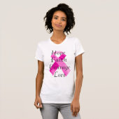 T-shirt Chemise de la foi en ruban rose (Devant entier)