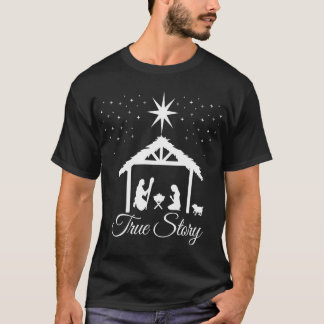 T-shirt Chemise de la Nativité de Noël Histoire vraie Scèn